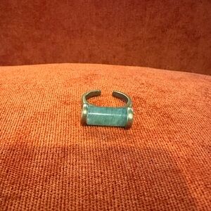 Green stone adjustable ring
